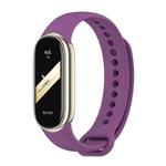 For Xiaomi Smart Band 10 / 9 / 8 xDfind Metal Buckle Solid Color Silicone Watch Band(Purple)
