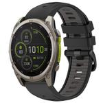 For Garmin 20mm xDfind Dual Color Quick Release Steel Buckle Silicone Watch Band(Black+Grey)