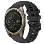 For Garmin 22mm xDfind Dual Color Quick Release Steel Buckle Silicone Watch Band(Black)