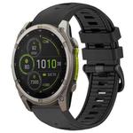 For Garmin 26mm xDfind Dual Color Quick Release Steel Buckle Silicone Watch Band(Black)