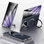 For OPPO Find N5 SULADA Top Grain Leather MagSafe Magnetic Holder Phone Case(Blue)