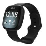 For Fitbit Versa 4 / Versa 3 / Sense2 / Sense xDfind Silicone Watch Band, Size:S(Black)