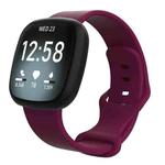 For Fitbit Versa 4 / Versa 3 / Sense2 / Sense xDfind Silicone Watch Band, Size:S(Wine Red)