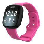 For Fitbit Versa 4 / Versa 3 / Sense2 / Sense xDfind Silicone Watch Band, Size:S(Rose Red)