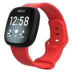 For Fitbit Versa 4 / Versa 3 / Sense2 / Sense xDfind Silicone Watch Band, Size:S(Red)