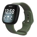 For Fitbit Versa 4 / Versa 3 / Sense2 / Sense xDfind Silicone Watch Band, Size:L(Dark Green)