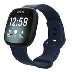 For Fitbit Versa 4 / Versa 3 / Sense2 / Sense xDfind Silicone Watch Band, Size:L(Navy Blue)