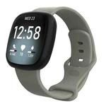 For Fitbit Versa 4 / Versa 3 / Sense2 / Sense xDfind Silicone Watch Band, Size:L(Grey)