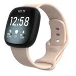 For Fitbit Versa 4 / Versa 3 / Sense2 / Sense xDfind Silicone Watch Band, Size:L(Sand Pink)