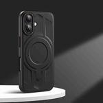 For iPhone 16 Armor MagSafe Magnetic TPU Hybrid PC Phone Case(Sagacity Black)