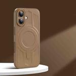 For iPhone 16 Armor MagSafe Magnetic TPU Hybrid PC Phone Case(Desert Gold)