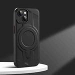 For iPhone 15 Armor MagSafe Magnetic TPU Hybrid PC Phone Case(Sagacity Black)