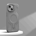 For iPhone 14  Armor MagSafe Magnetic TPU Hybrid PC Phone Case(Shallow Grey)