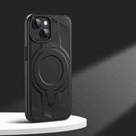 For iPhone 14  Armor MagSafe Magnetic TPU Hybrid PC Phone Case(Sagacity Black)