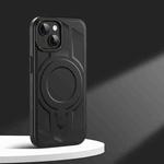 For iPhone 13 Armor MagSafe Magnetic TPU Hybrid PC Phone Case(Sagacity Black)