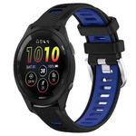 For Garmin 26mm xDfind Sports Two-Color Steel Buckle Silicone Watch Band(Black+Blue)