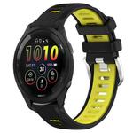 For Garmin 20mm xDfind Sports Two-Color Steel Buckle Silicone Watch Band(Black+Lime Green)