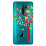 For Xiaomi Redmi 9 Coloured Drawing Pattern Highly Transparent TPU Protective Case(Tree Cat)