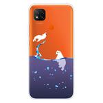 For Xiaomi Redmi 9C Coloured Drawing Pattern Highly Transparent TPU Protective Case(Seal)