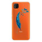 For Xiaomi Redmi 9C Coloured Drawing Pattern Highly Transparent TPU Protective Case(Feather)