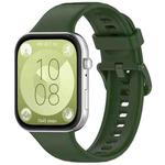 For Huawei Watch Fit3 xDfind Colorful Buckle Silicone Sports Watch Band(Army Green)