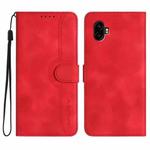 For Samsung Galaxy XCover7 Pro Heart Pattern Skin Feel Leather Phone Case(Red)