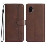 For Samsung Galaxy XCover7 Pro Heart Pattern Skin Feel Leather Phone Case(Brown)