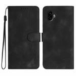 For Samsung Galaxy XCover7 Pro Heart Pattern Skin Feel Leather Phone Case(Black)