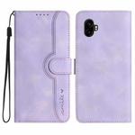 For Samsung Galaxy XCover7 Pro Heart Pattern Skin Feel Leather Phone Case(Purple)