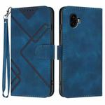 For Samsung Galaxy XCover7 Pro Line Pattern Skin Feel Leather Phone Case(Royal Blue)
