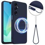 For Samsung Galaxy A25 5G Shockproof Silicone Magsafe Phone Case(Navy Blue)
