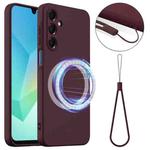For Samsung Galaxy A35 5G Shockproof Silicone Magsafe Phone Case(Plum Color)