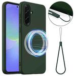 For Samsung Galaxy A36 / A56 5G Shockproof Silicone Magsafe Phone Case(Dark Green)