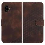 For Samsung Galaxy XCover7 Pro Elephant Head Embossed Phone Leather Case with Lanyard(Coffee)