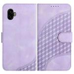 For Samsung Galaxy XCover7 Pro Elephant Head Embossed Phone Leather Case with Lanyard(Light Purple)