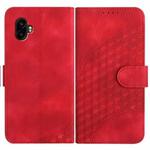 For Samsung Galaxy XCover7 Pro Elephant Head Embossed Phone Leather Case with Lanyard(Red)