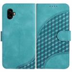 For Samsung Galaxy XCover7 Pro Elephant Head Embossed Phone Leather Case with Lanyard(Light Blue)