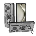 For Huawei Pura 70 Pro Metal Kickstand TPU Hybrid PC Phone Case(Black)