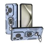 For Huawei Pura 70 Pro Metal Kickstand TPU Hybrid PC Phone Case(Blue)