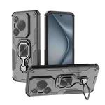 For Huawei Pura 70 Metal Kickstand TPU Hybrid PC Phone Case(Black)