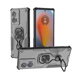 For Motorola Edge 50 Fusion Metal Kickstand TPU Hybrid PC Phone Case(Black)