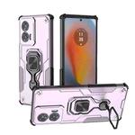 For Motorola Edge 50 Fusion Metal Kickstand TPU Hybrid PC Phone Case(Purple)