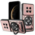 For Huawei Mate 70 Pro Armor Rotating Holder MagSafe Phone Case(Rose Gold)