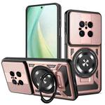 For Huawei Mate 70 Armor Rotating Holder MagSafe Phone Case(Rose Gold)