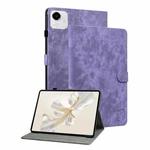 For Honor Pad X9a Embossed Tiger Pattern Leather Tablet Case(Purple)