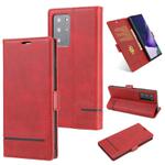 For Samsung Galaxy Note 20 Ultra Business Style Line Splicing Horizontal Flip TPU + PU Leather Case with Card Slots & Holder & Wallet(Red)