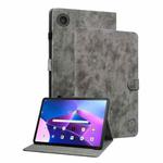For Lenovo ZhaoYang K10C 10.1 inch Embossed Tiger Pattern Leather Tablet Case(Grey)