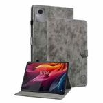 For Lenovo Idea Tab 11 / Xiaoxin Pad 2025 Embossed Tiger Pattern Leather Tablet Case(Grey)