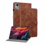 For Lenovo Idea Tab 11 / Xiaoxin Pad 2025 Embossed Tiger Pattern Leather Tablet Case(Brown)