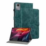 For Lenovo Idea Tab 11 / Xiaoxin Pad 2025 Embossed Tiger Pattern Leather Tablet Case(Dark Green)